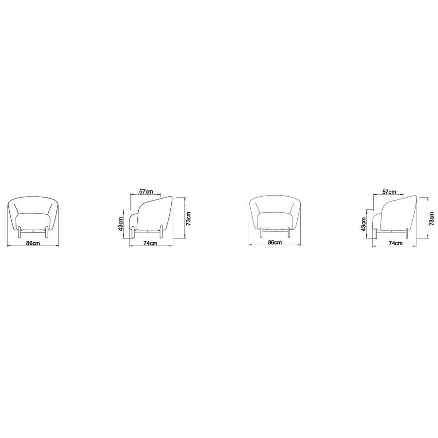Gran Fauteuil Gebroken Wit Bouclé / Eiken Gran Fauteuil Gebroken Wit Bouclé / Eiken