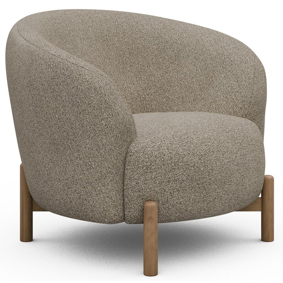 Gran Fauteuil Beige Bouclé / Eiken Gran Fauteuil Beige Bouclé / Eiken