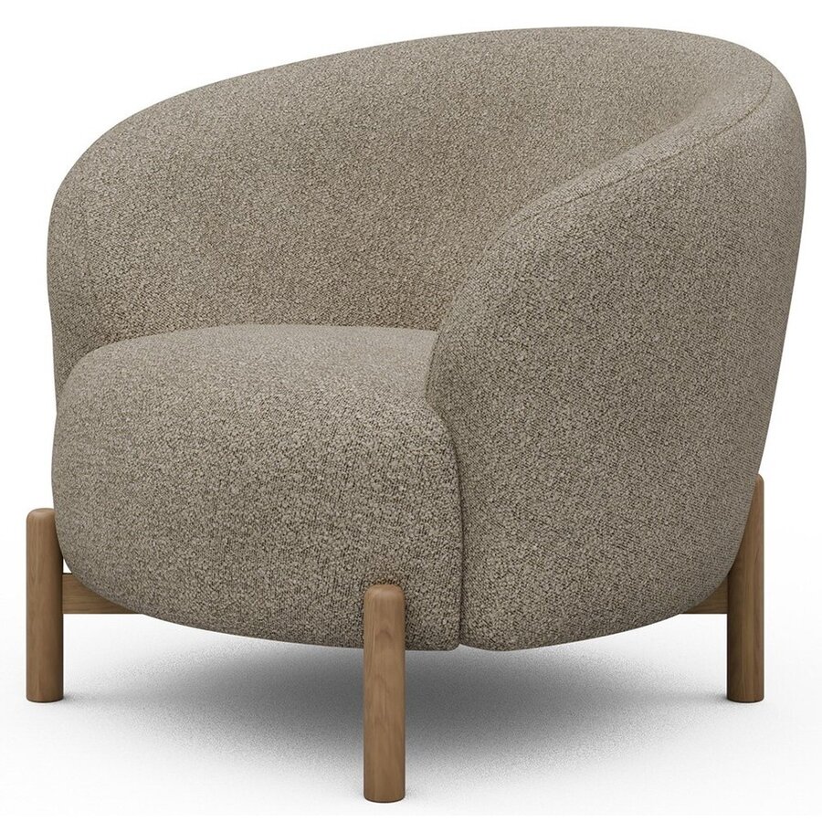 Gran Fauteuil Beige Bouclé / Eiken Gran Fauteuil Beige Bouclé / Eiken