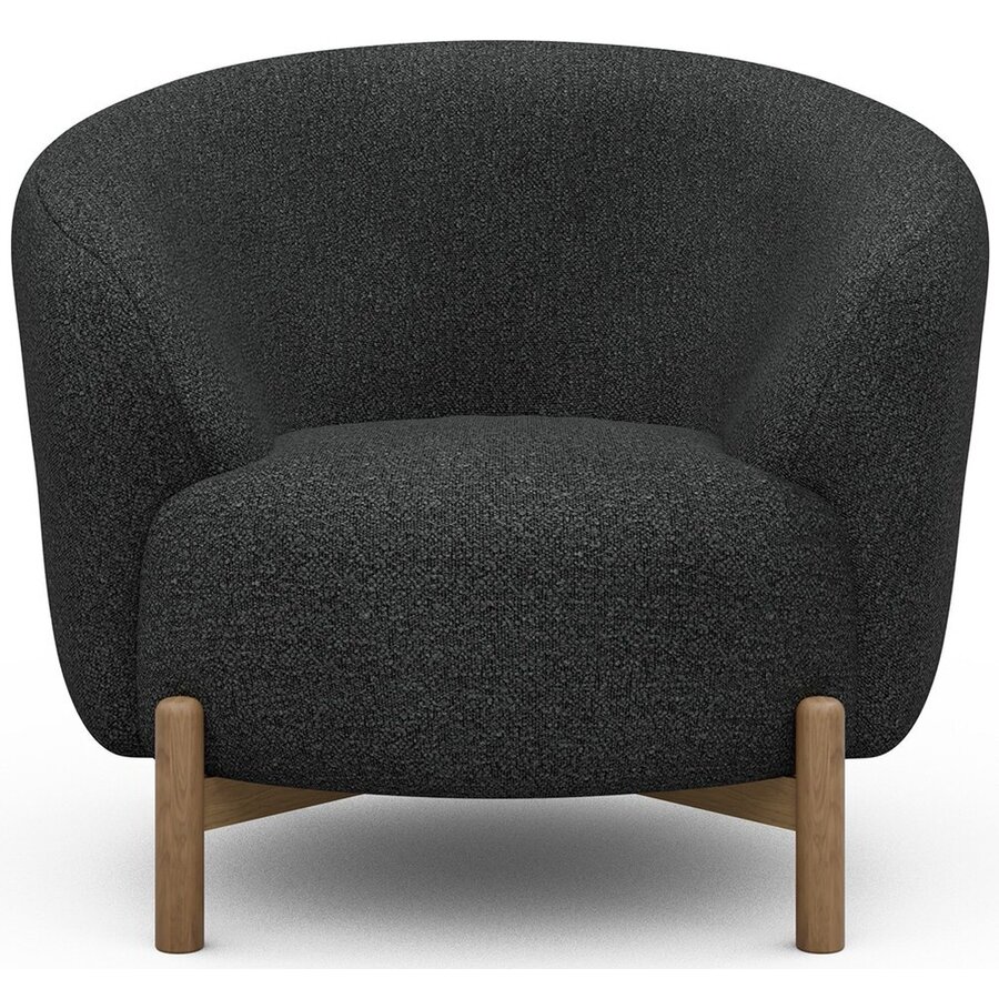 Gran Fauteuil Houtskool Zwart Bouclé / Eiken Gran Fauteuil Houtskool Zwart Bouclé / Eiken