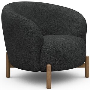 Kragelund Gran Fauteuil Houtskool Zwart Bouclé / Eiken