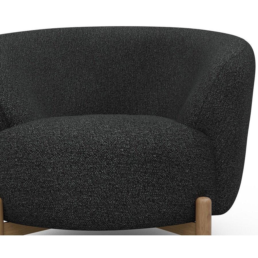 Gran Fauteuil Houtskool Zwart Bouclé / Eiken Gran Fauteuil Houtskool Zwart Bouclé / Eiken