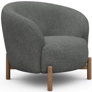 Kragelund Gran Fauteuil Grijs Bouclé / Eiken
