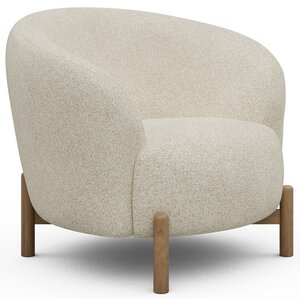 Kragelund Gran Fauteuil Gebroken Wit Bouclé / Eiken
