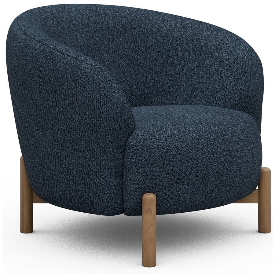 Gran Fauteuil Blauw Bouclé / Eiken Gran Fauteuil Blauw Bouclé / Eiken