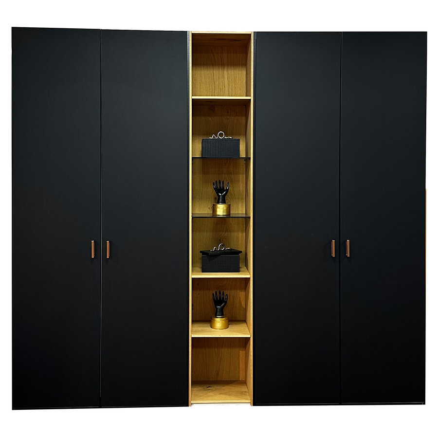 Zwart Draaideurkast Tweedekans Mat Glas 4 deurs Zwart Draaideurkast Tweedekans Mat Glas 4 deurs