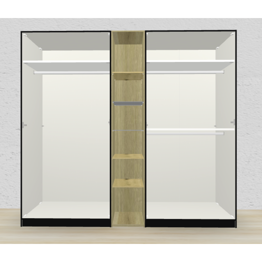 Zwart Draaideurkast Tweedekans Mat Glas 4 deurs Zwart Draaideurkast Tweedekans Mat Glas 4 deurs