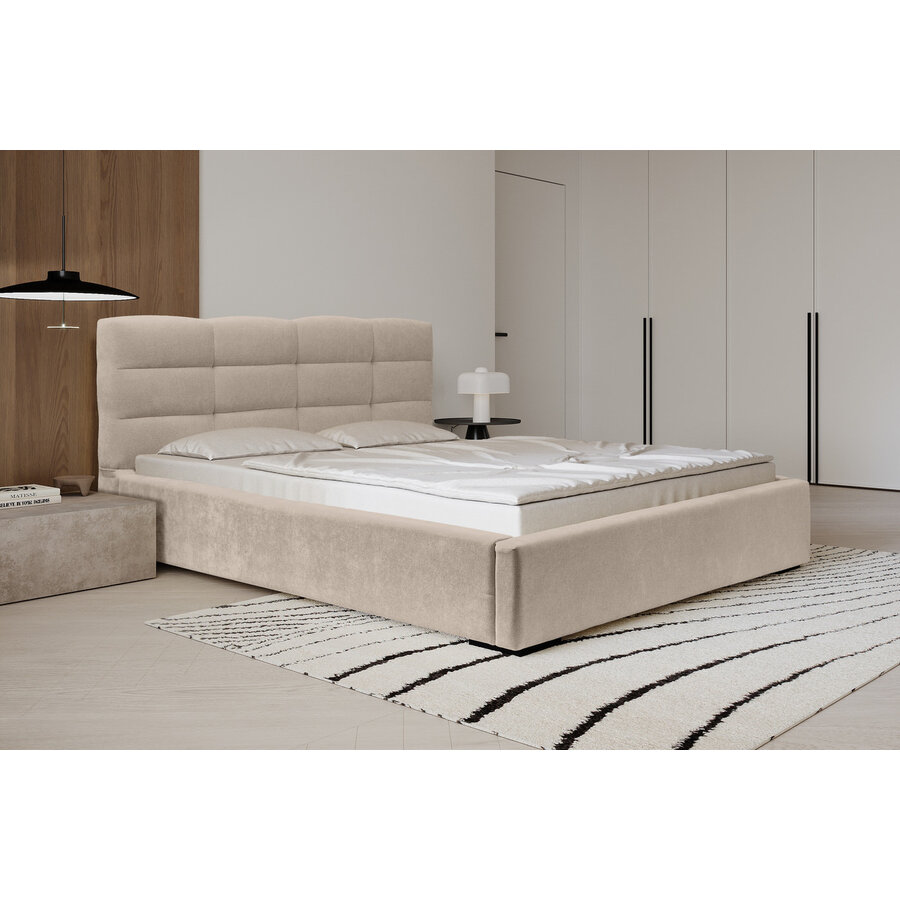 Faro 160 x 200 cm Gestoffeerd Bed Beige
