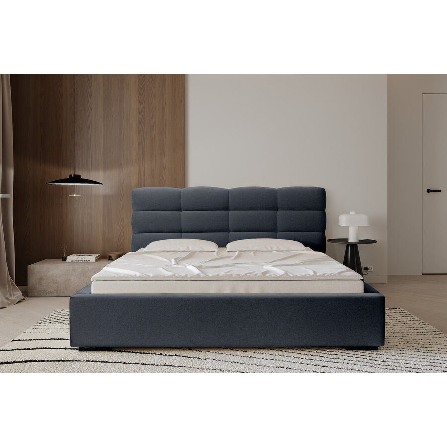 Faro 180 x 200 cm Gestoffeerd Bed Donkerblauw