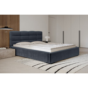 Trae Mobler Faro 140 x 200 cm Gestoffeerd Bed Donkerblauw