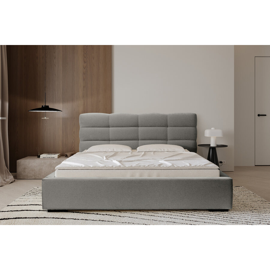 Faro 140 x 200 cm Gestoffeerd Bed Grijs Faro 140 x 200 cm Gestoffeerd Bed Grijs