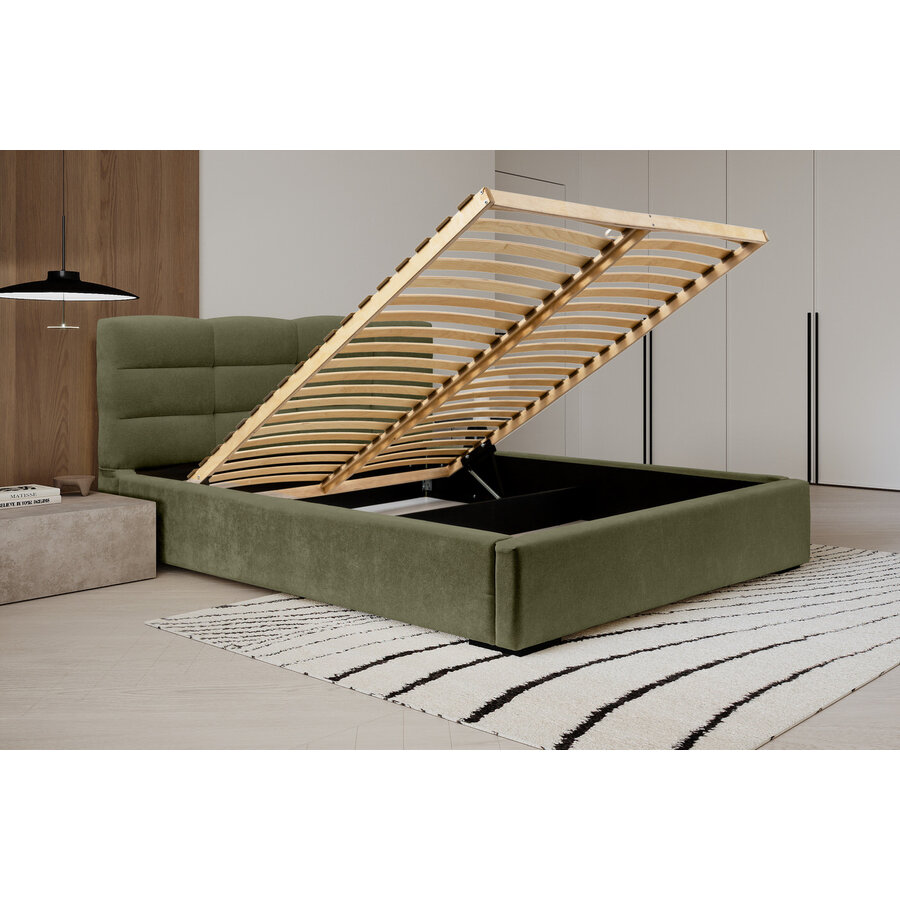 Faro 140 x 200 cm Gestoffeerd Bed Bosgroen