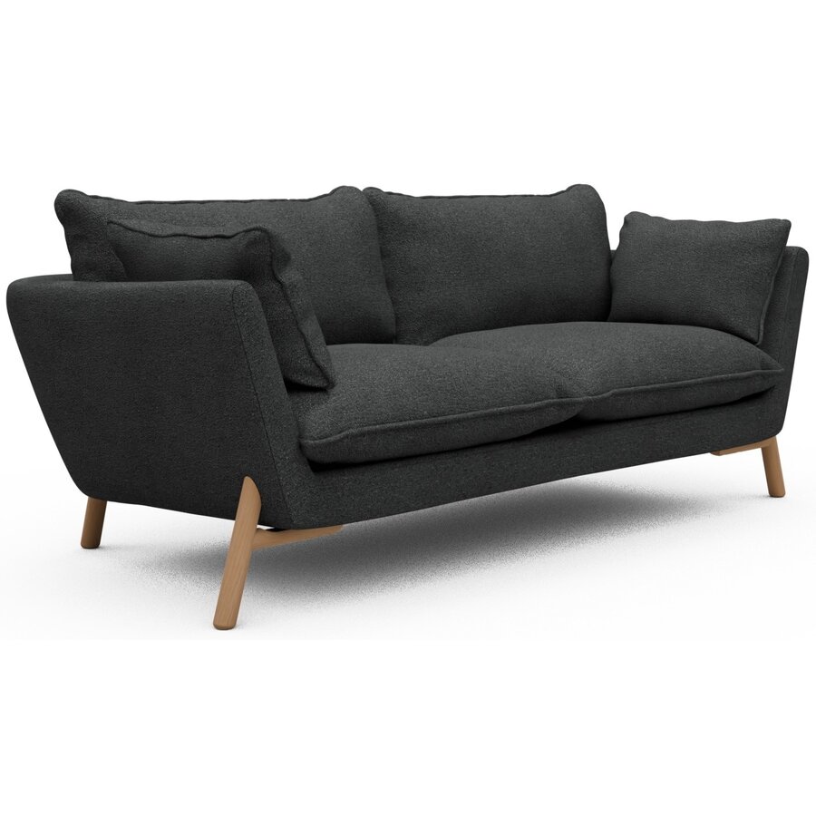 Hasle 2-zits Bank Houtskool Zwart Bouclé / Eiken Hasle 2-zits Bank Houtskool Zwart Bouclé / Eiken