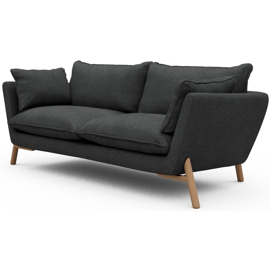 Hasle 2-zits Bank Houtskool Zwart Bouclé / Eiken Hasle 2-zits Bank Houtskool Zwart Bouclé / Eiken