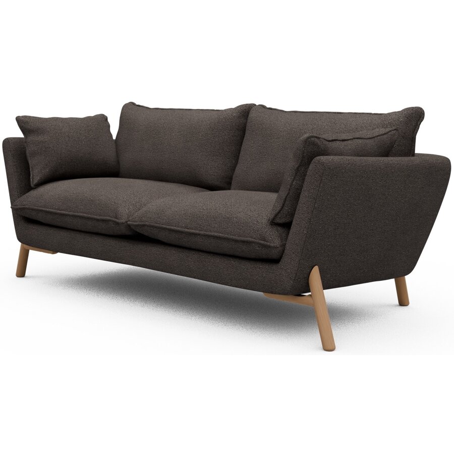 Hasle 2-zits Bank Taupe Bouclé / Eiken Hasle 2-zits Bank Taupe Bouclé / Eiken
