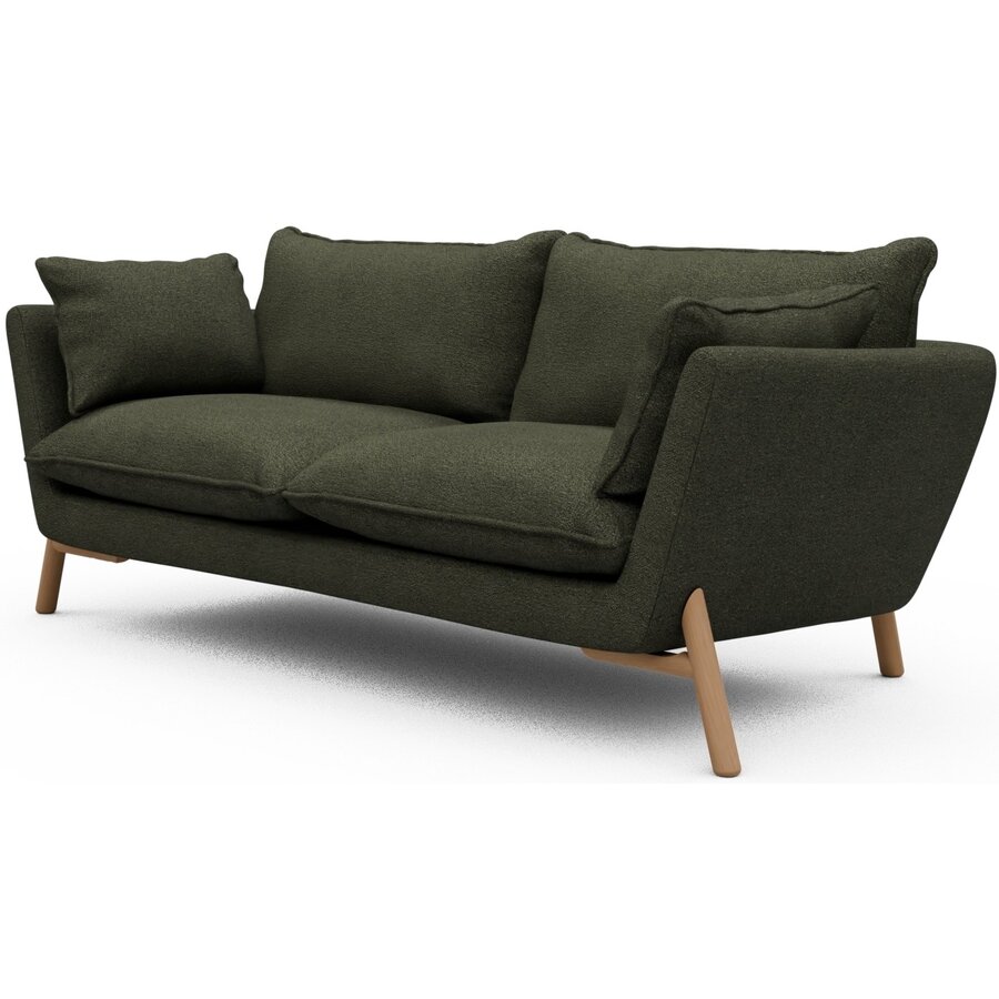 Hasle 2-zits Bank Bosgroen Bouclé / Eiken Hasle 2-zits Bank Bosgroen Bouclé / Eiken