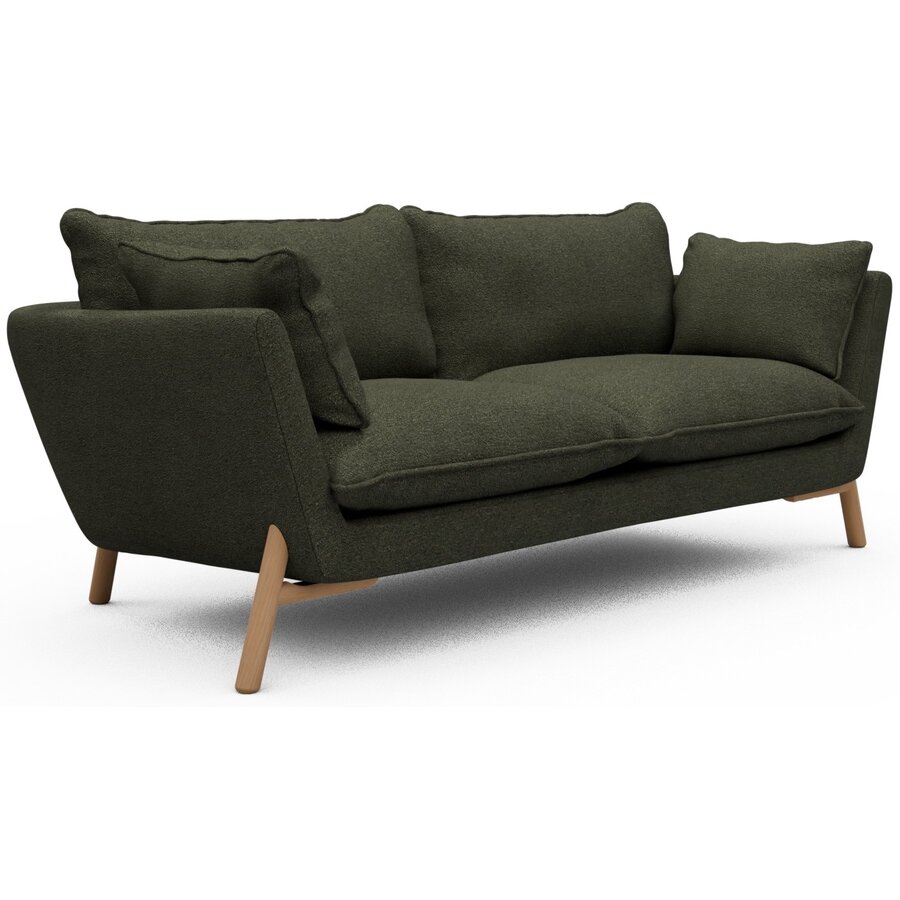 Hasle 2-zits Bank Bosgroen Bouclé / Eiken Hasle 2-zits Bank Bosgroen Bouclé / Eiken