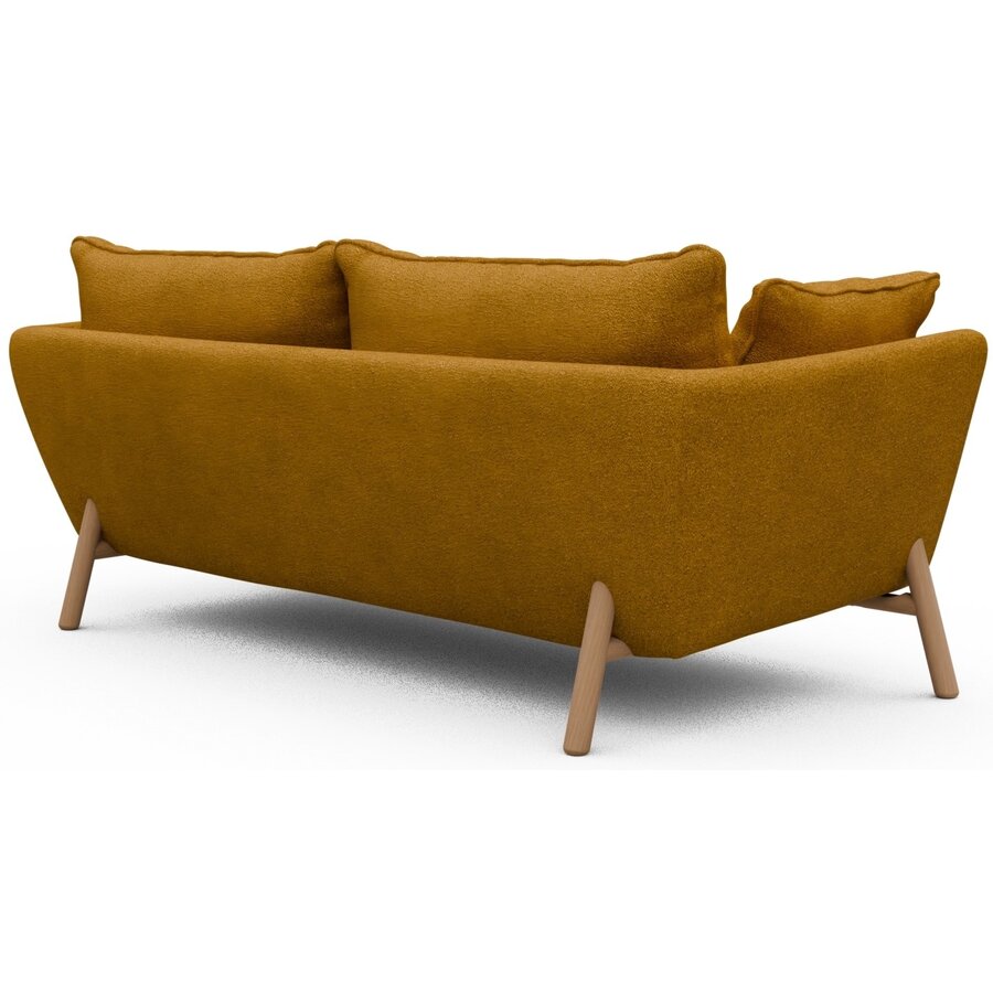 Hasle 2-zits Bank Oker Bouclé / Eiken Hasle 2-zits Bank Oker Bouclé / Eiken