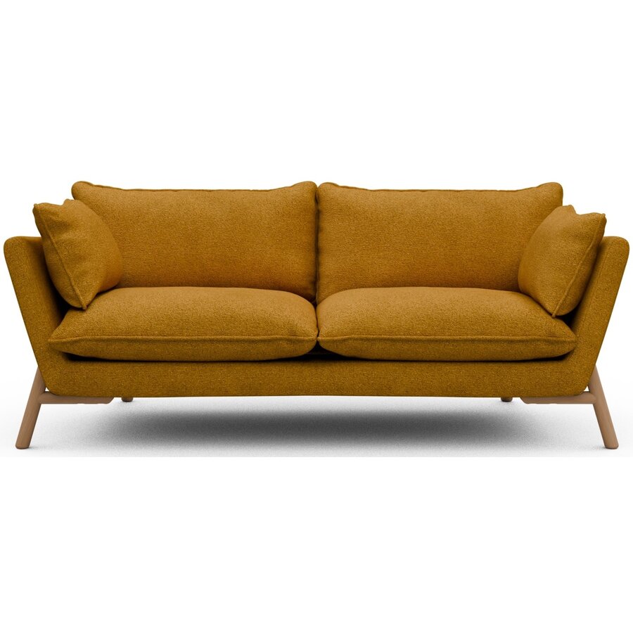 Hasle 2-zits Bank Oker Bouclé / Eiken Hasle 2-zits Bank Oker Bouclé / Eiken