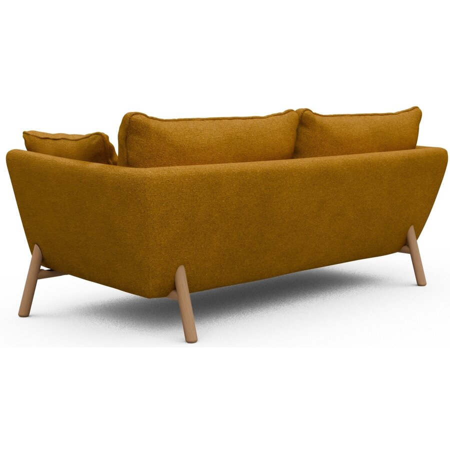 Hasle 2-zits Bank Oker Bouclé / Eiken Hasle 2-zits Bank Oker Bouclé / Eiken