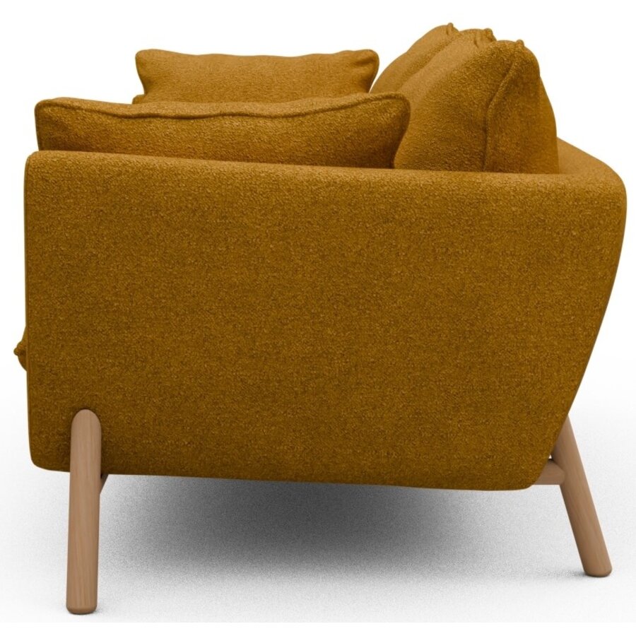 Hasle 2-zits Bank Oker Bouclé / Eiken Hasle 2-zits Bank Oker Bouclé / Eiken