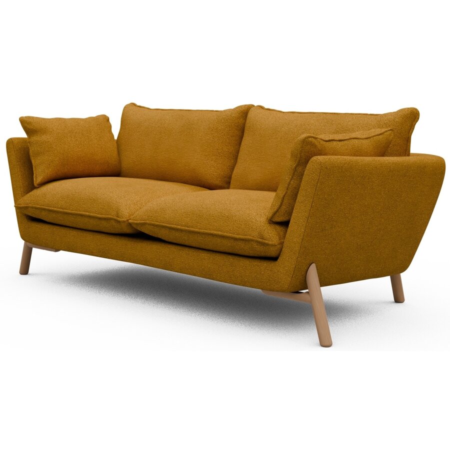 Hasle 2-zits Bank Oker Bouclé / Eiken Hasle 2-zits Bank Oker Bouclé / Eiken