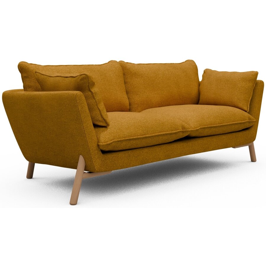 Hasle 2-zits Bank Oker Bouclé / Eiken Hasle 2-zits Bank Oker Bouclé / Eiken