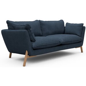 Kragelund Hasle 2-zits Bank Blauw Bouclé / Eiken
