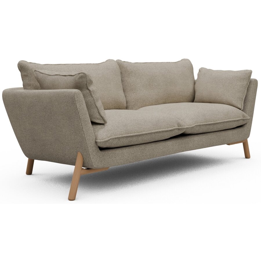 Hasle 2-zits Bank Beige Bouclé / Eiken Hasle 2-zits Bank Beige Bouclé / Eiken