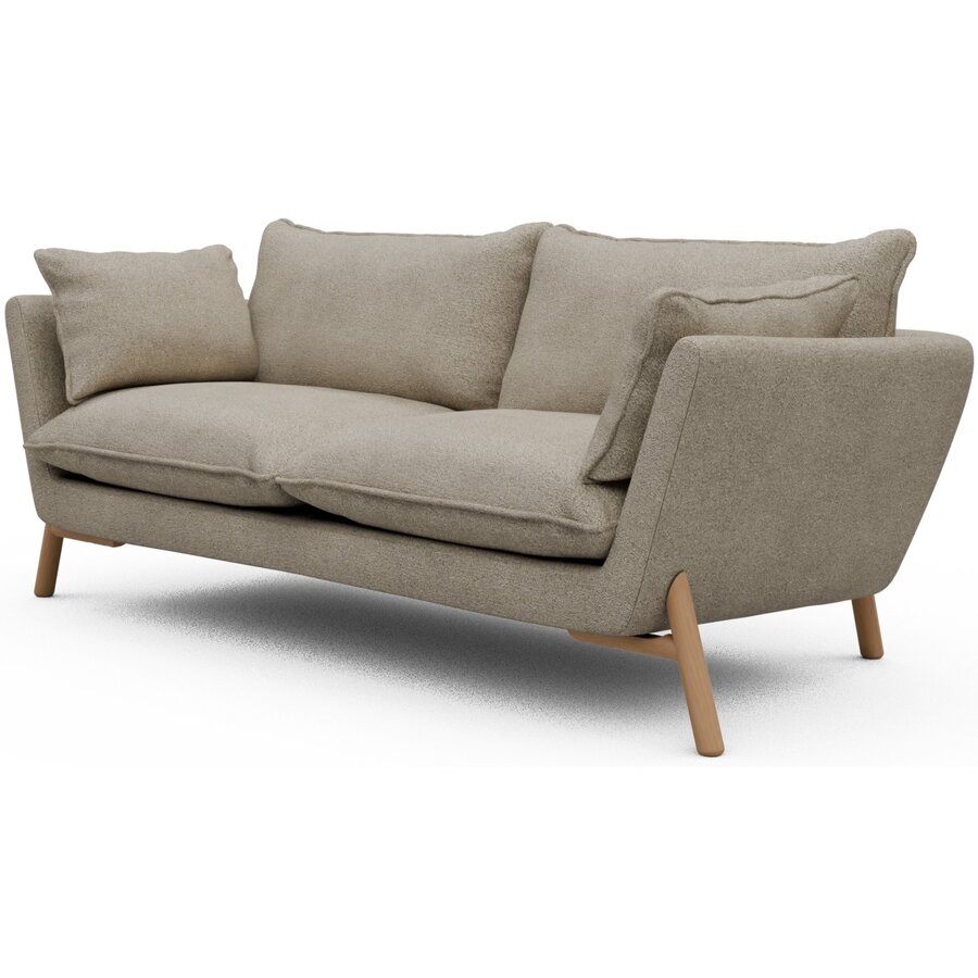 Hasle 2-zits Bank Beige Bouclé / Eiken Hasle 2-zits Bank Beige Bouclé / Eiken