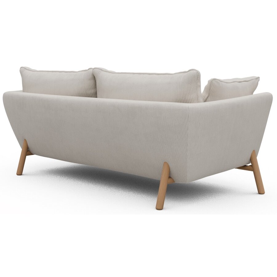 Hasle 2-zits Bank Ivory Corduroy / Eiken