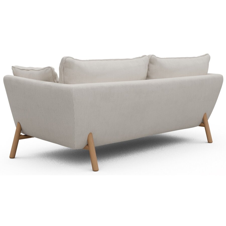 Hasle 2-zits Bank Ivory Corduroy / Eiken