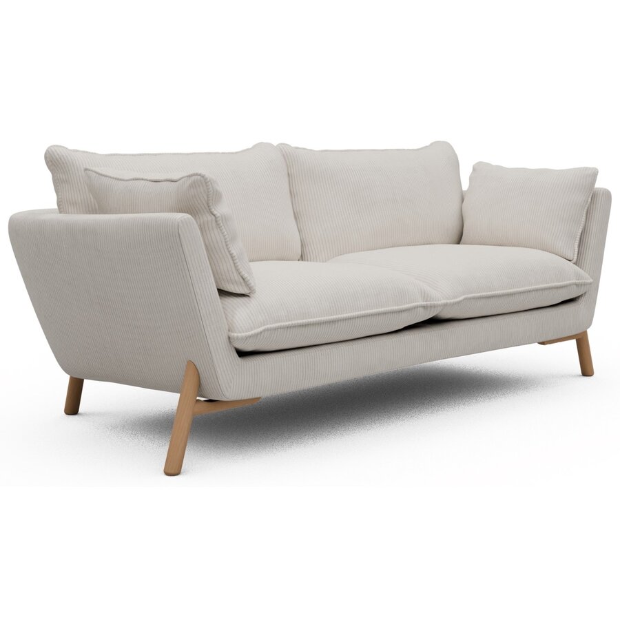 Hasle 2-zits Bank Ivory Corduroy / Eiken