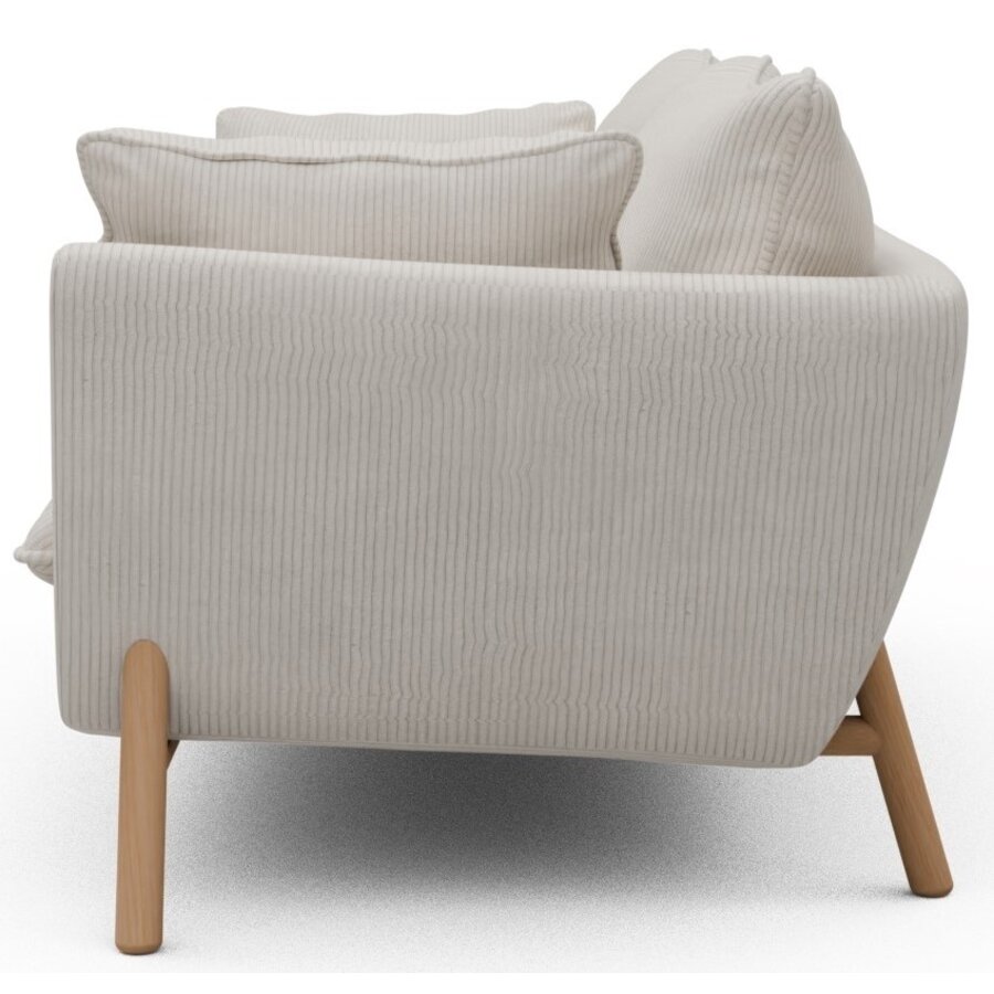 Hasle 2-zits Bank Ivory Corduroy / Eiken