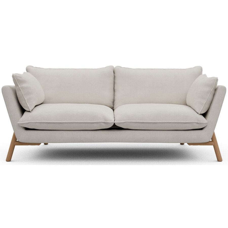 Hasle 2-zits Bank Ivory Corduroy / Eiken