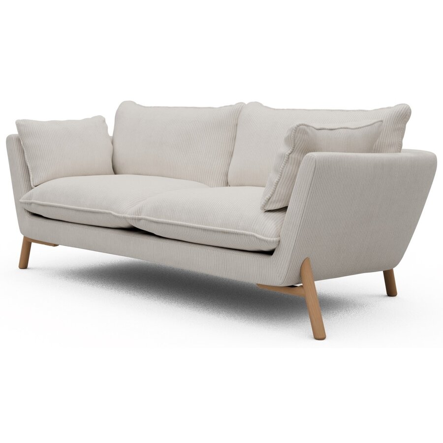 Hasle 2-zits Bank Ivory Corduroy / Eiken