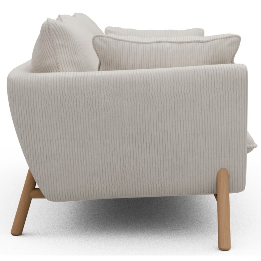 Hasle 2-zits Bank Ivory Corduroy / Eiken