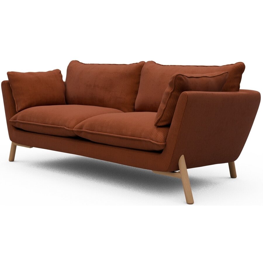 Hasle 2-zits Bank Oranje Corduroy / Eiken Hasle 2-zits Bank Oranje Corduroy / Eiken