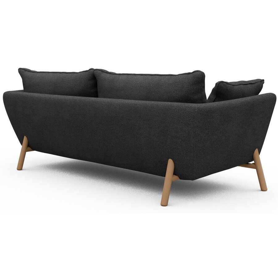 Hasle 3-zits Bank Houtskool Zwart Bouclé / Eiken Hasle 3-zits Bank Houtskool Zwart Bouclé / Eiken
