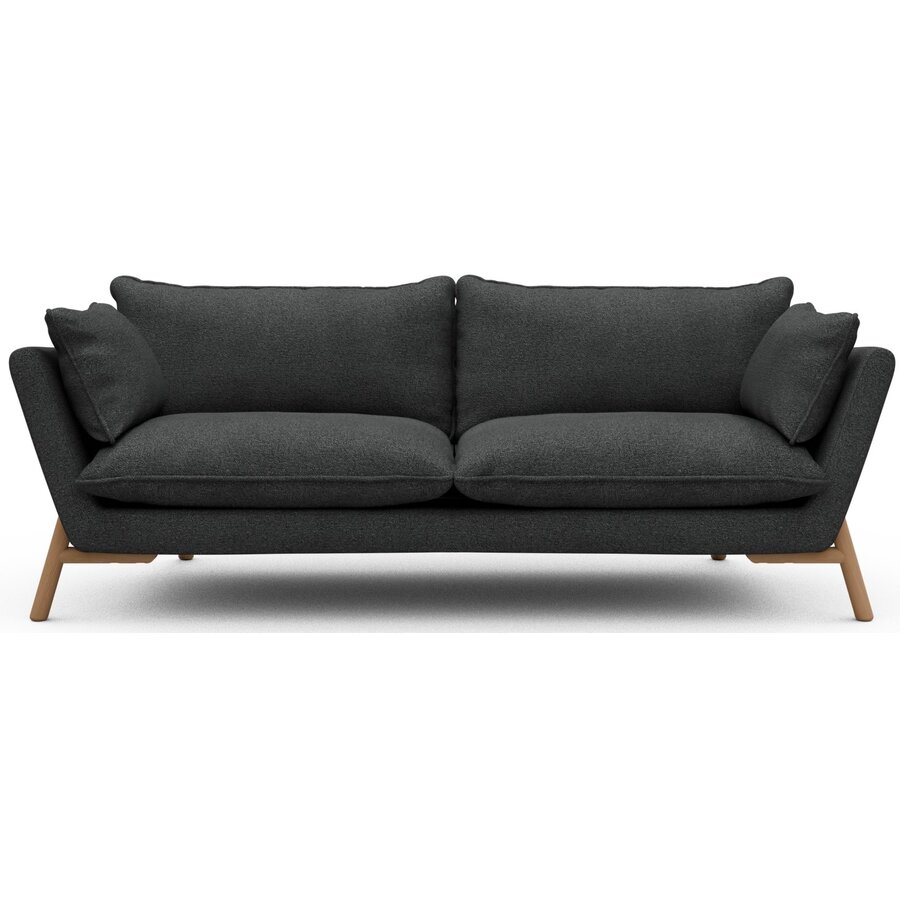 Hasle 3-zits Bank Houtskool Zwart Bouclé / Eiken Hasle 3-zits Bank Houtskool Zwart Bouclé / Eiken