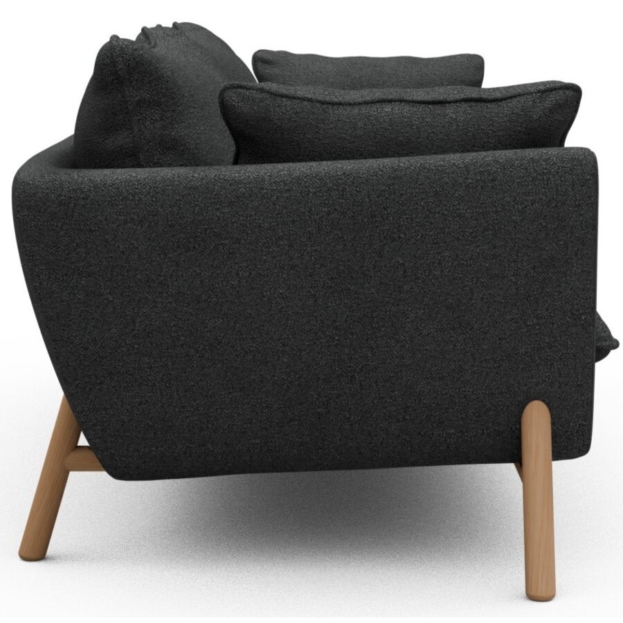 Hasle 3-zits Bank Houtskool Zwart Bouclé / Eiken Hasle 3-zits Bank Houtskool Zwart Bouclé / Eiken