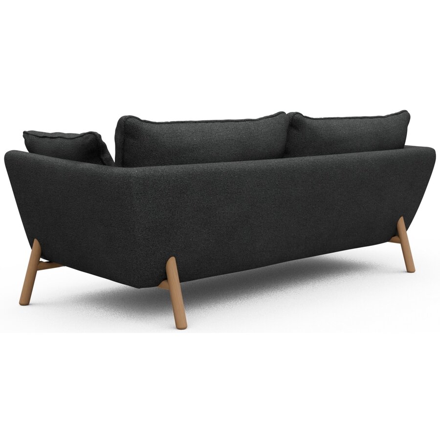 Hasle 3-zits Bank Houtskool Zwart Bouclé / Eiken Hasle 3-zits Bank Houtskool Zwart Bouclé / Eiken