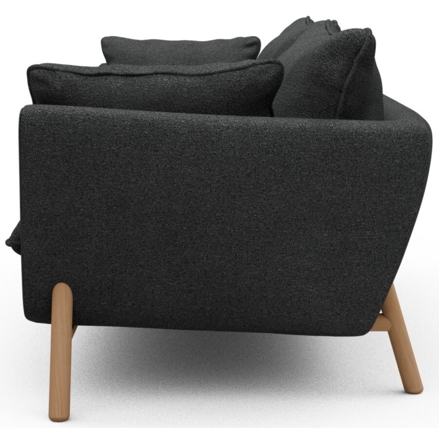 Hasle 3-zits Bank Houtskool Zwart Bouclé / Eiken Hasle 3-zits Bank Houtskool Zwart Bouclé / Eiken