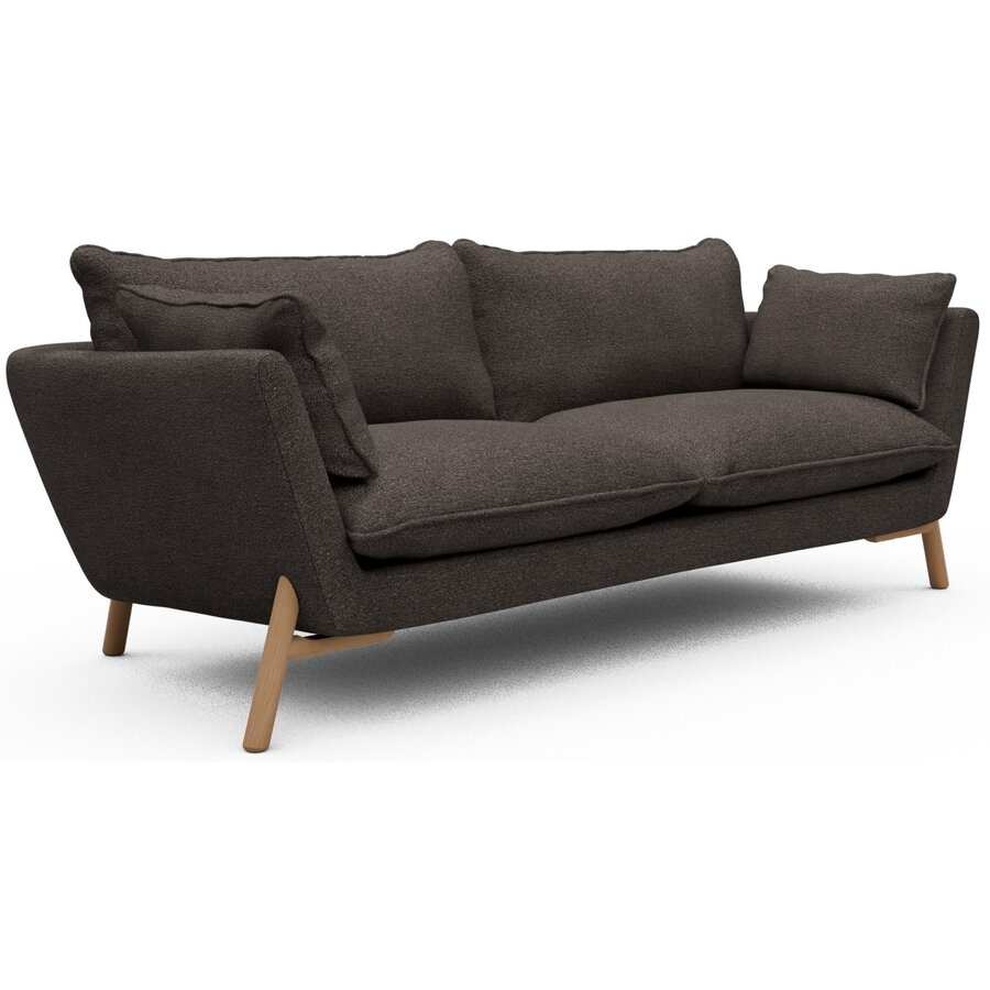 Hasle 3-zits Bank Taupe Bouclé / Eiken Hasle 3-zits Bank Taupe Bouclé / Eiken