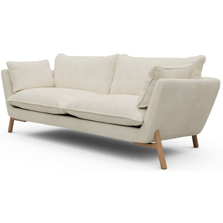 Hasle 3-zits Bank Gebroken Wit Bouclé / Eiken Hasle 3-zits Bank Gebroken Wit Bouclé / Eiken