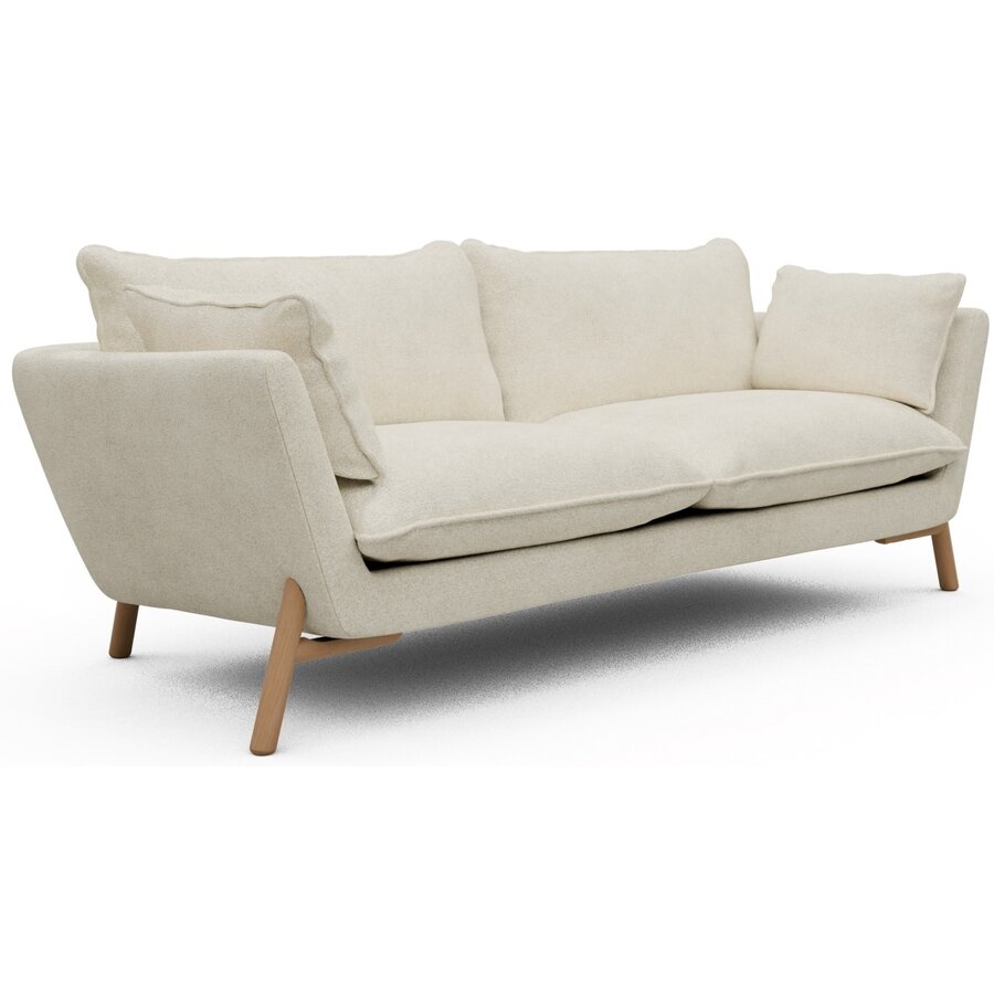 Hasle 3-zits Bank Gebroken Wit Bouclé / Eiken Hasle 3-zits Bank Gebroken Wit Bouclé / Eiken