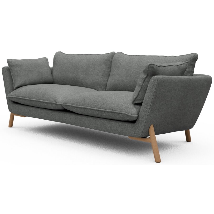 Hasle 3-zits Bank Grijs Bouclé / Eiken Hasle 3-zits Bank Grijs Bouclé / Eiken