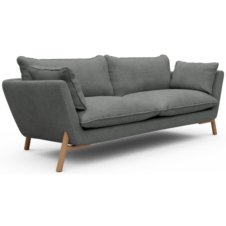 Hasle 3-zits Bank Grijs Bouclé / Eiken Hasle 3-zits Bank Grijs Bouclé / Eiken