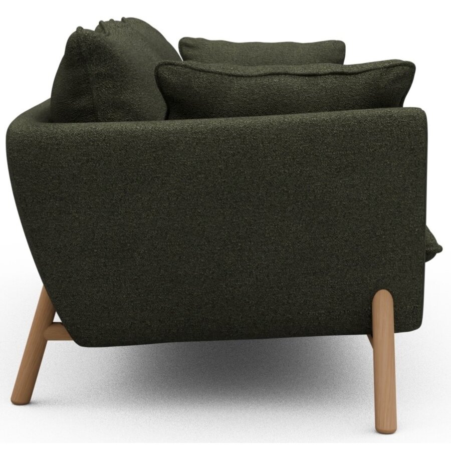Hasle 3-zits Bank Bosgroen Bouclé / Eiken