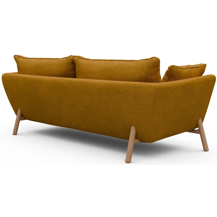 Hasle 3-zits Bank Oker Bouclé / Eiken Hasle 3-zits Bank Oker Bouclé / Eiken